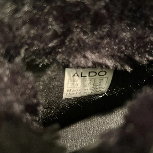 Aldo Fur Lined Embossed leather suede boots - Picture 12 of 13